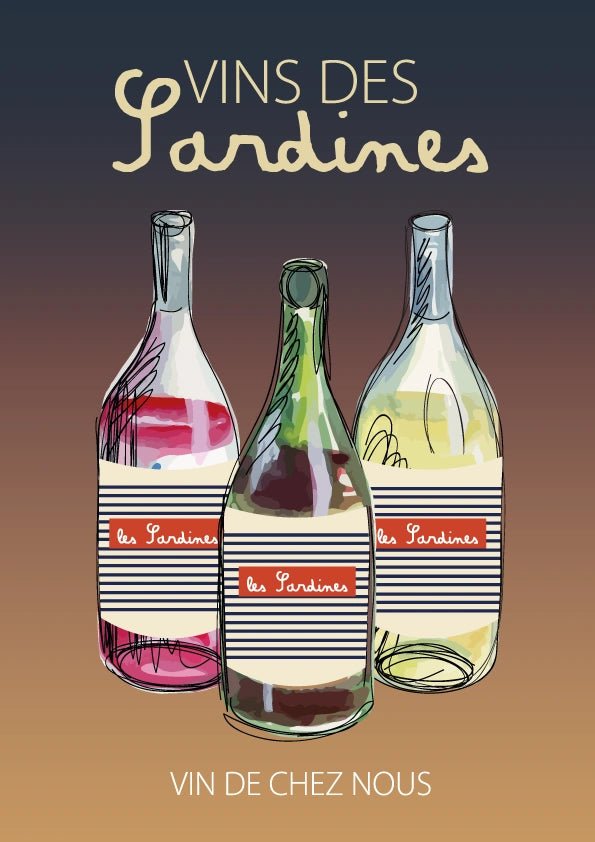 Affiche Vins des Sardines - La guinguette des Sardines